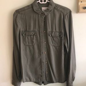 American Eagle Army Green Button Down